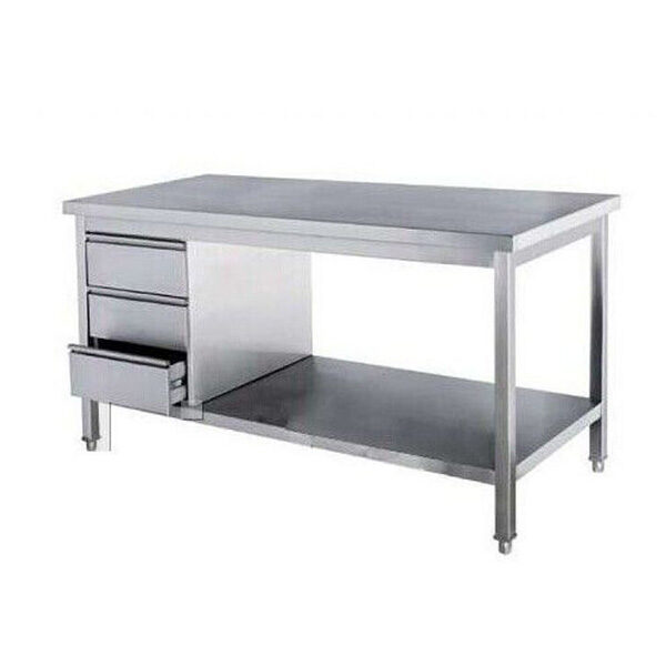 Meja Stainless + Laci